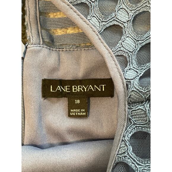 Lane Bryant Crochet Lace Overlay Dress Lined Classic A Line Blue Women's Plus 18 - Picture 12 of 14